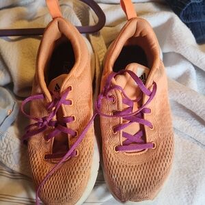 Adidas‎ Peach Sneakers with Violet Laces